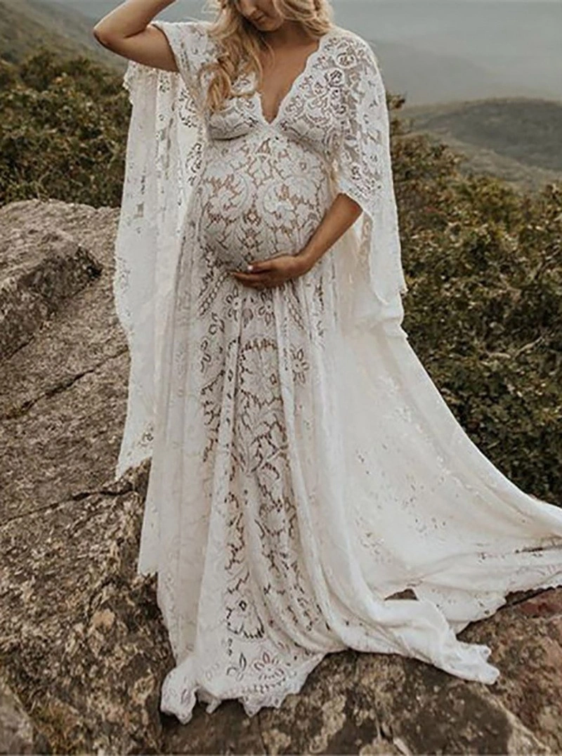 Boho Paisley Flow Sleeves Maternity Dress