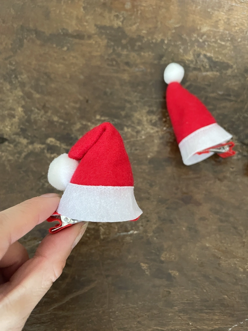 Santa Hat Hair Clips (not for sale individually)