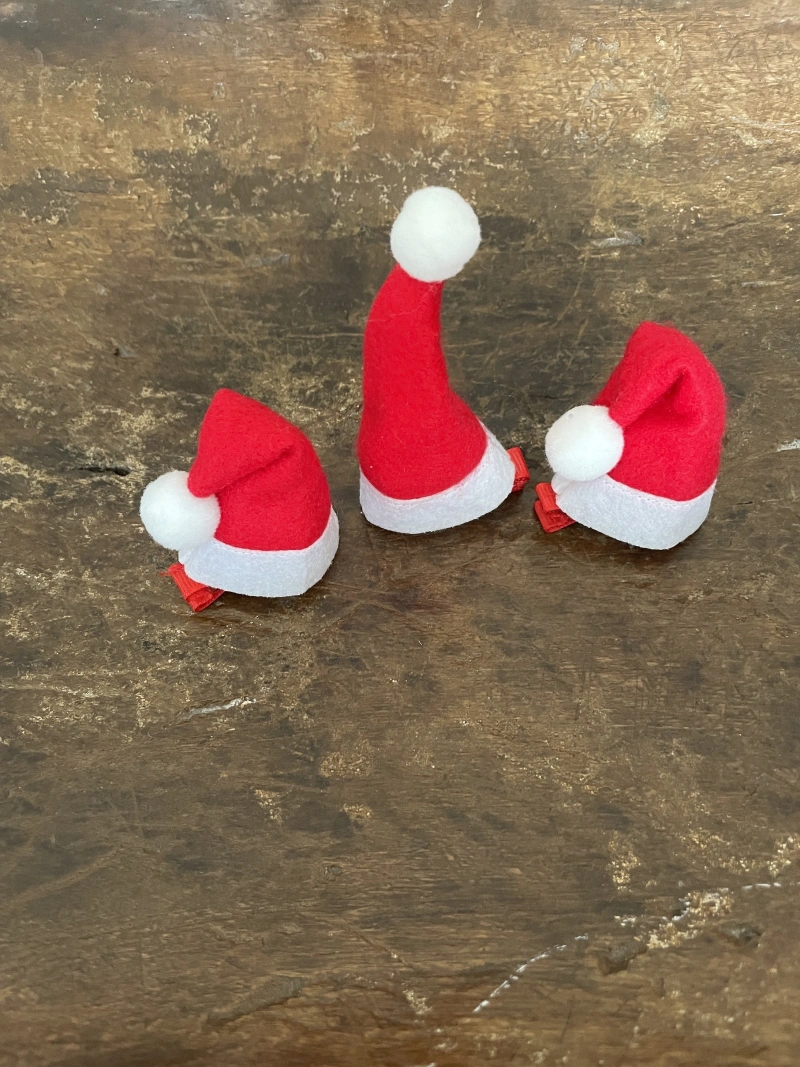 Santa Hat Hair Clips (not for sale individually)