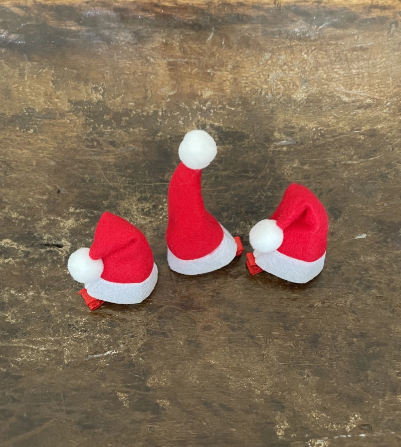 Santa Hat Hair Clips (not for sale individually)