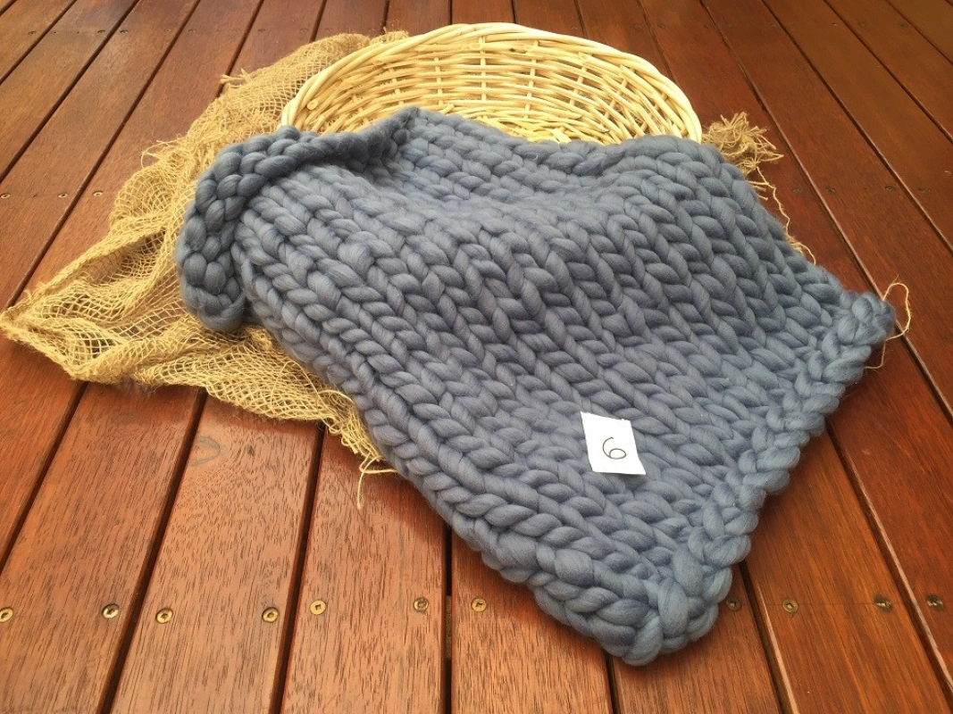 SALE Throw blanket Chunky blanket Merino wool blanket Gray